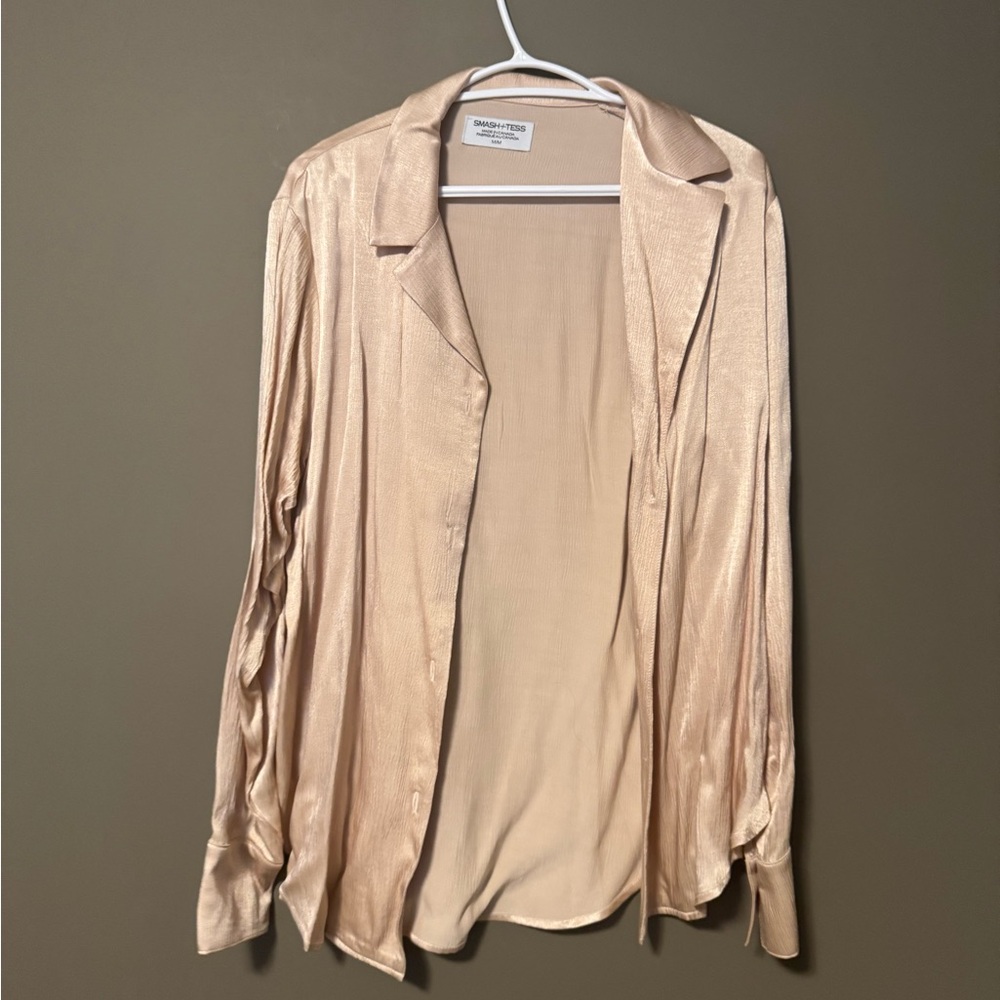Smash + Tess Champagne Long Sleeve Button Up Size M